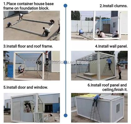 Moderne ontwerp Flat Pack Opvouwbaar Draagbaar Huis Container voor geprefabriceerde kleine winkels en kantoren 20ft of 40ft