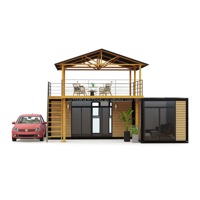 Intelligente modulaire geprefabriceerde kleine woning op maat Kleur Flat Pack Houten woningen met gegalvaniseerde stalen vierkantbuizen