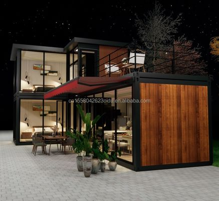 Gegalvaniseerde stalen vierkantbuizen Hoofdstructuur Containerhuizen voor luxe Prefabricated Two-bedroom Flat Pack Shipping