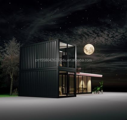 Gegalvaniseerde stalen vierkantbuizen Hoofdstructuur Containerhuizen voor luxe Prefabricated Two-bedroom Flat Pack Shipping
