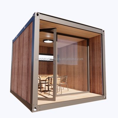 10ft Houten Plastic Tuinhuis Container Mobiele Houten Activiteitenruimte Mini-Bureau Op maat gemaakt Kleur Houten kantoor