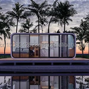 Sandwich paneel materiaal geprefabriceerde capsule kamer voor slaapkamer in ontworpen staalconstructie container huis