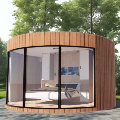 Modern ontwerp licht luxe grote capaciteit modulair rond klein huis samengesteld met licht staal en sandwichpaneelmateriaal