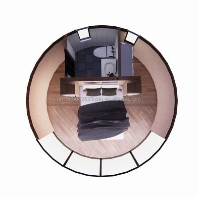 Modern ontwerp licht luxe grote capaciteit modulair rond klein huis samengesteld met licht staal en sandwichpaneelmateriaal