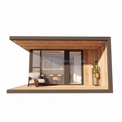 Buiten modern ontwerp geprefabriceerd containerhuis met aluminiumlooi venster en aangepaste kleur gemaakt van sandwichpaneel
