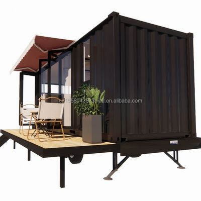 Moderne Mini Mobile Tiny Trailer Container House met stalen frame gegalvaniseerd stalen buigwerk en sandwich paneel materiaal wielen