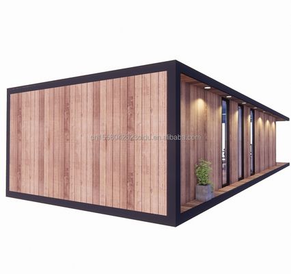 Buiten modern ontwerp geprefabriceerd containerhuis met aluminiumlooi venster en aangepaste kleur gemaakt van sandwichpaneel