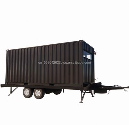 Moderne Mini Mobile Tiny Trailer Container House met stalen frame gegalvaniseerd stalen buigwerk en sandwich paneel materiaal wielen