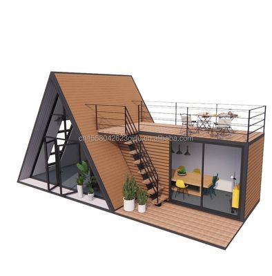 Aanpasbare en duurzame houten A-vormige stalen structuur huis voor moderne geprefabriceerde driehoekige huizen