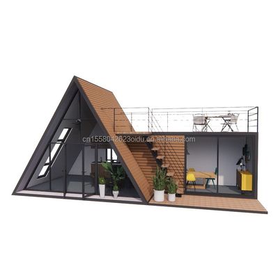 Aanpasbare en duurzame houten A-vormige stalen structuur huis voor moderne geprefabriceerde driehoekige huizen
