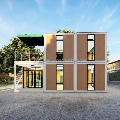 20ft/40ft Easy Move Prefabricated Flat Pack Container Muur 50/75/100mm Wave Sandwich Panel Draagbare opslag voor winkel