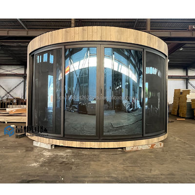 Opvouwbare Container Luxe Glamping Pod Cabin Prefab Houten Huizen Flat Pack Cirkel Huis Ronde Houten Structuur 20ft/40ft