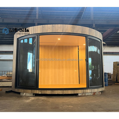 Opvouwbare Container Luxe Glamping Pod Cabin Prefab Houten Huizen Flat Pack Cirkel Huis Ronde Houten Structuur 20ft/40ft