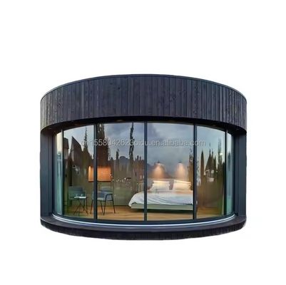 Opvouwbare Container Luxe Glamping Pod Cabin Prefab Houten Huizen Flat Pack Cirkel Huis Ronde Houten Structuur 20ft/40ft