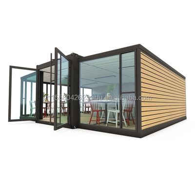 Fastfoodwinkel of modern kantoor Uitbreidbaar 20ft containerhuis met op maat gemaakte kleur- en aluminiumlooi ramen