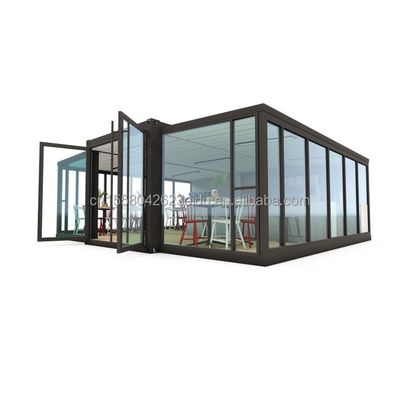 Fastfoodwinkel of modern kantoor Uitbreidbaar 20ft containerhuis met op maat gemaakte kleur- en aluminiumlooi ramen