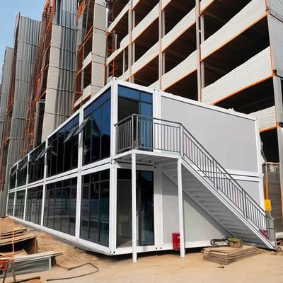 Gegalvaniseerde stalen vierkantbuizen Hoofdstructuur Aanpassing van de kleur 20ft Containerhuis Prefabriceerde tijdelijke kantoor / winkel / villa