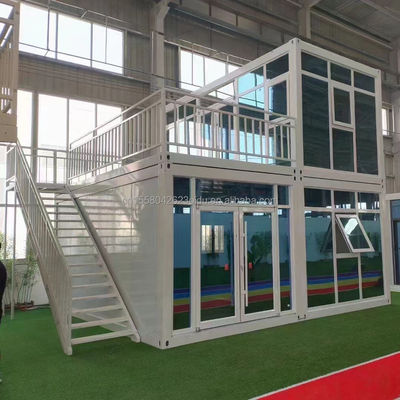 Gegalvaniseerde stalen vierkantbuizen Hoofdstructuur Aanpassing van de kleur 20ft Containerhuis Prefabriceerde tijdelijke kantoor / winkel / villa