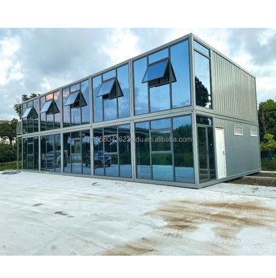 Gegalvaniseerde stalen vierkantbuizen Hoofdstructuur Aanpassing van de kleur 20ft Containerhuis Prefabriceerde tijdelijke kantoor / winkel / villa