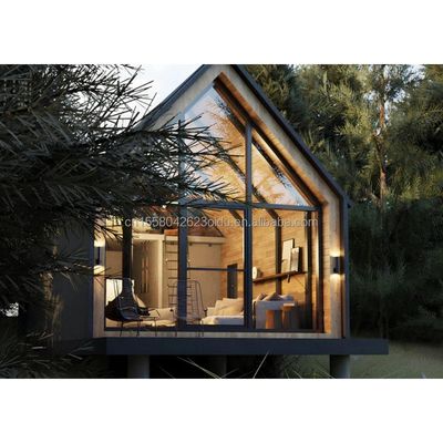 Modern ontwerp Kleine woning op wielen Staal materiaal Outdoor Camping Tuinbouw Kit met 50/75/100mm Wave Sandwich Panel