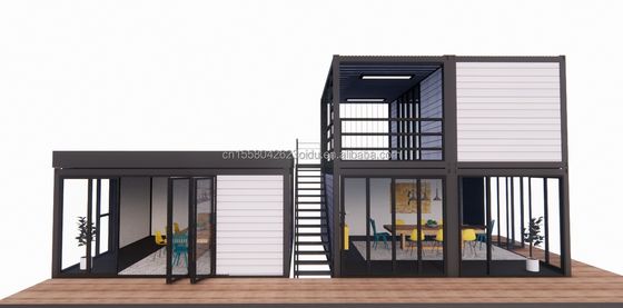 Muur 50/75/100mm Wave Sandwich Panel Aanpasbaar 20ft Container House Combinatie Drie slaapkamers Vier slaapkamers Prefab met Carport Living Apart