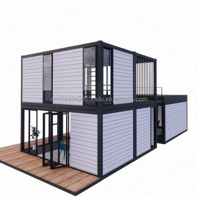 Muur 50/75/100mm Wave Sandwich Panel Aanpasbaar 20ft Container House Combinatie Drie slaapkamers Vier slaapkamers Prefab met Carport Living Apart