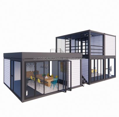 Muur 50/75/100mm Wave Sandwich Panel Aanpasbaar 20ft Container House Combinatie Drie slaapkamers Vier slaapkamers Prefab met Carport Living Apart