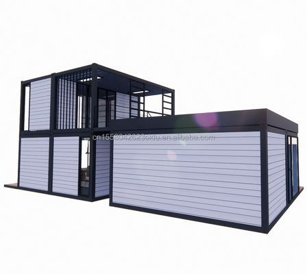 Muur 50/75/100mm Wave Sandwich Panel Aanpasbaar 20ft Container House Combinatie Drie slaapkamers Vier slaapkamers Prefab met Carport Living Apart