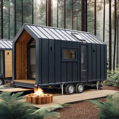 Modern ontwerp prefab huis muur 75mm Wave Sandwich Panel 20ft opvouwbaar container huis op wielen