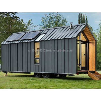 Modern ontwerp prefab huis muur 75mm Wave Sandwich Panel 20ft opvouwbaar container huis op wielen