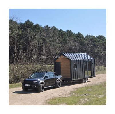 Modern ontwerp prefab huis muur 75mm Wave Sandwich Panel 20ft opvouwbaar container huis op wielen