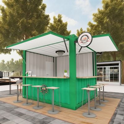 Gemakkelijk broodje paneel 10ft prefab kiosk stand voor koffiewinkels en fastfood restaurants gegalvaniseerd stalen buigen 180g