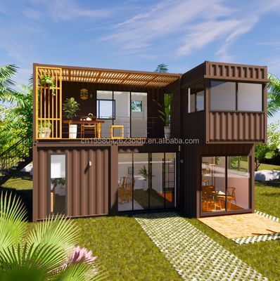 Gepersonaliseerde kleur 20ft Flat Pack Living Steel Frame Modulair Huis Prefab Sandwich Panel Verscheping 3 slaapkamers Containerhuis