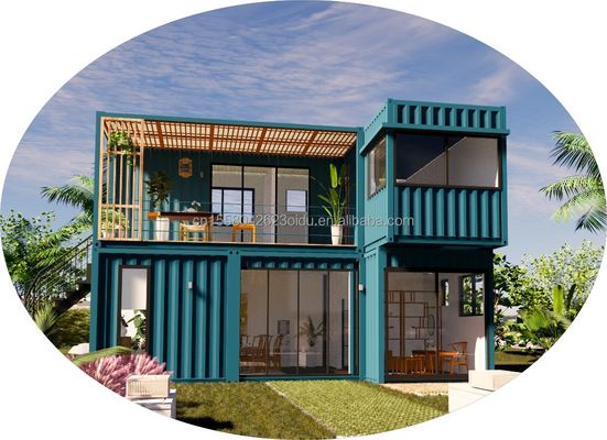 Gepersonaliseerde kleur 20ft Flat Pack Living Steel Frame Modulair Huis Prefab Sandwich Panel Verscheping 3 slaapkamers Containerhuis
