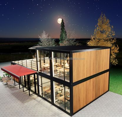 Gepersonaliseerd Houten 20ft Luxe Living Prefab Huis 4 slaapkamers Uitbreidbare Container Huis Sandwich Panel Office Hotel Buiten