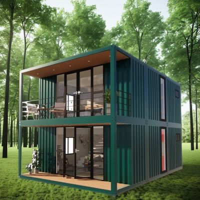 Aanpasbaar twee verdiepingen tellend containerhuis voor vakantie aan zee brandwerend geprefabriceerd bos villa resort groottes 20ft 40ft