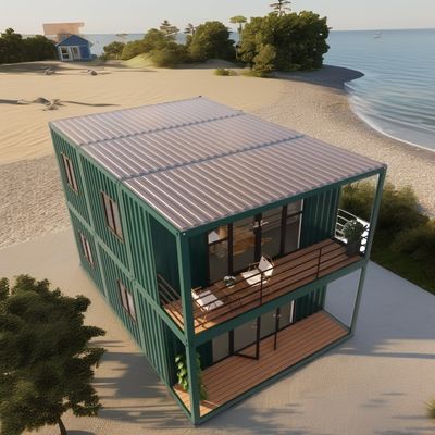 Aanpasbaar twee verdiepingen tellend containerhuis voor vakantie aan zee brandwerend geprefabriceerd bos villa resort groottes 20ft 40ft