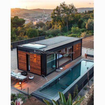 Aanpasbaar twee verdiepingen tellend containerhuis voor vakantie aan zee brandwerend geprefabriceerd bos villa resort groottes 20ft 40ft