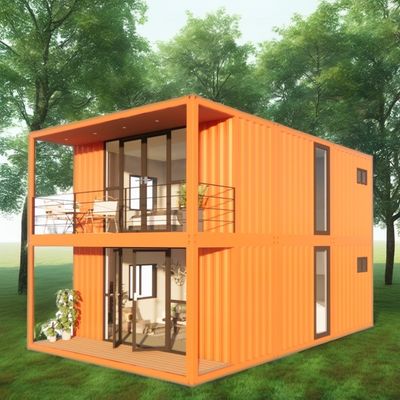 Aanpasbaar twee verdiepingen tellend containerhuis voor vakantie aan zee brandwerend geprefabriceerd bos villa resort groottes 20ft 40ft