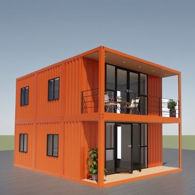 Aanpasbaar twee verdiepingen tellend containerhuis voor vakantie aan zee brandwerend geprefabriceerd bos villa resort groottes 20ft 40ft