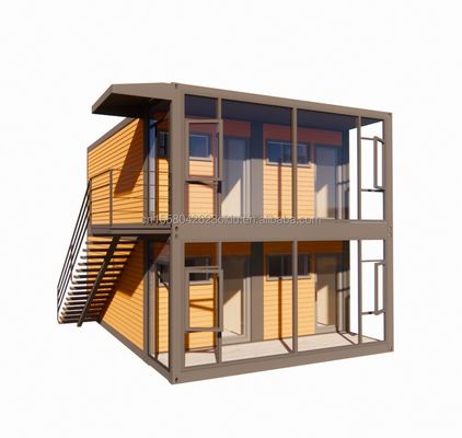 Modern ontwerp 20ft of 40ft dubbel verdiepingscontainerhuis met vier slaapkamers voor geprefabriceerde villa's of gecombineerd kantoor