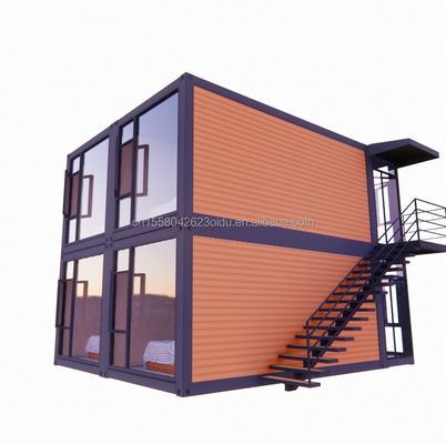 Modern ontwerp 20ft of 40ft dubbel verdiepingscontainerhuis met vier slaapkamers voor geprefabriceerde villa's of gecombineerd kantoor