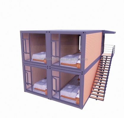Modern ontwerp 20ft of 40ft dubbel verdiepingscontainerhuis met vier slaapkamers voor geprefabriceerde villa's of gecombineerd kantoor