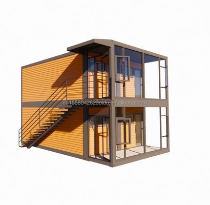 Modern ontwerp 20ft of 40ft dubbel verdiepingscontainerhuis met vier slaapkamers voor geprefabriceerde villa's of gecombineerd kantoor