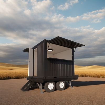 Aluminium Alloy Venster Prefab Kleine Modulaire Huizen Op Wielen Trailer Met Trappen Voor USA Gegalvaniseerd Staal Buigen 180g
