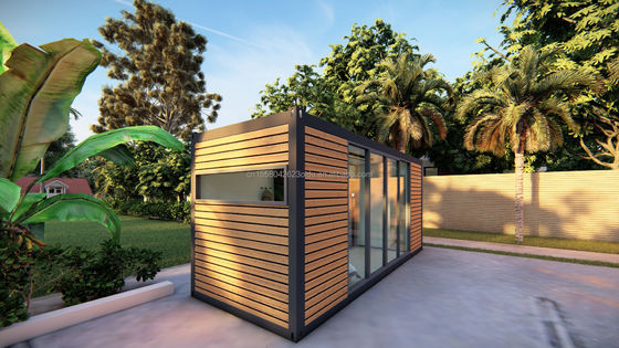 Prefabricated Modular Container Houten Huizen Container Vlak Verpakking Afneembare Luxe Huis 20ft Coffeeshop Moderne