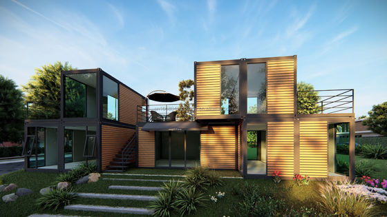 Prefabricated Modular Container Houten Huizen Container Vlak Verpakking Afneembare Luxe Huis 20ft Coffeeshop Moderne