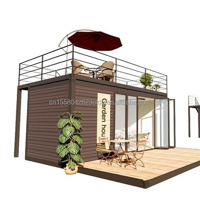 Gegalvaniseerd stalen buiging 180g 20ft uitbreidbaar container huis plat pak staal frame modulair huis prefab sandwich paneel