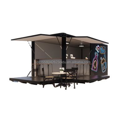Gegalvaniseerde stalen buiging 180g frame moderne 10ft container bar food shop voor buiten gemaakt van gemodificeerde scheepvaartcontainer