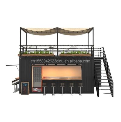 Gegalvaniseerde stalen buiging 180g frame moderne 10ft container bar food shop voor buiten gemaakt van gemodificeerde scheepvaartcontainer
